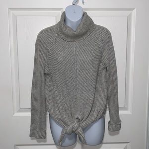 Moth anthropologie turtle neck front tie sweater